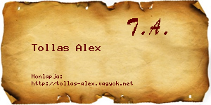 Tollas Alex névjegykártya